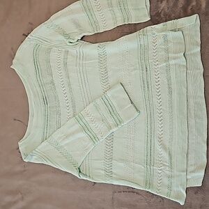 WHBM, mint, lace sweater, S